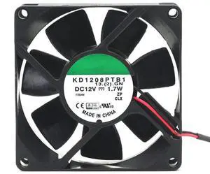 for KD1208PTB1 12V 1.7W 80X80X25MM 2-Wire Cooling Fan