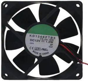for KD1208PTB3 12V 1.0W 80X80X25MM 2-wire cooling fan
