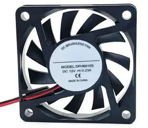 DFH6010S DC12V 0.23A 60X60X10mm 2-Wire Cooling Fan 6010mm DFH6010S DC12V 0.23A 60X60X10mm 2-Wire Cooling Fan 6010mm