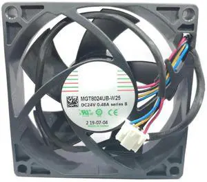 DC24V 0.48A MGT8024UB-W25 8025 8cm 4-Wire Cooling Fan