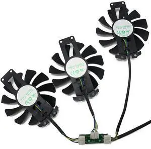 Graphics Card Cooling Fans Suitable forZOTAC GeForce GTX 980 AMP Edition GTX 970 AMP Omega Core Edition Series Desktop GA81S2U 75mm 12V 0.38A 4Pin Video Card Cooler Fans GPU Fan (3PCS)