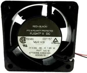 FS24B3 24V 0.08A 1.90W 60mm 2-Wire Cooling Fan 60X60X25MM