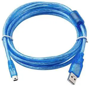 for USB-Q PLC Programming Cable Q06UDEH Q03UDE and Other Q Series Download Cable Mini Cable Transparent Blue Length: 2 Meters