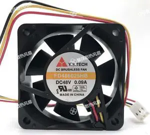 for 60mm Inverter Cooling FD486025HB 48V 0.11A 3 Wires 3 Pins 6CM Case Fan