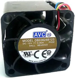 for AVC 36x28mm DB0362812S DC12V 0.8A Ball bearing 4 wires 4 pins PWM Server fan