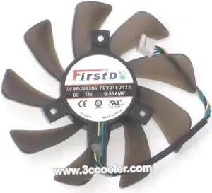 for FirstD FD9015U12S 12V 0.55A 4 Wires 4 Pins Connector Frameless Cooling fan, VGA Fan