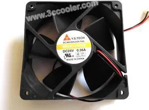 for Y.S.TECH 12038 FD241238HB 24V 0.36A 2 Wires 2 pins Connector Cooling fan