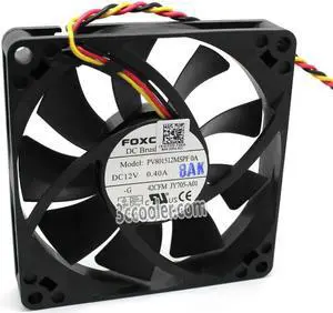 for Foxconn 8015 80*15mm PV801512MSPF 0A JY705-A01 12V 0.4A 3 Wires 3 Pins Case fan 8CM cpu cooler