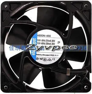 for ebmpapst 4600N-466 120*38mm 115Vac 50/60Hz 1 phase 2 wires 12cm axial fan all-metal cooler