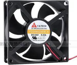 for    80MM Inverter Cooling FD248025EB-N 24V 0.23A 2 Wires 8CM Case Fan 80*25mm