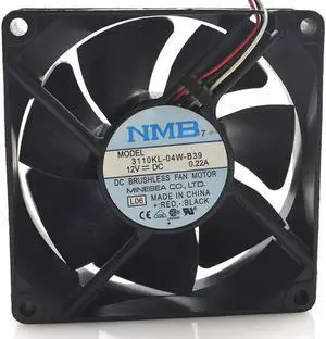 for 80MM CPU Cooling NMB 8025 3110KL-04W-B39 12V 0.22A 3 Wires Axial Fan