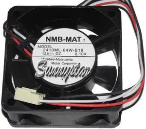 for NMB 60*25MM 2410ML-04W-B19 E02 DC 12V 0.10A 3 Wires 3 Pins 6CM Case Fan,CPU fan