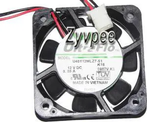for NIDEC 40*10mm U40X12MLZ7-51 K16 12V 0.04A 2 Wires 2 pins case fan,cpu fan,mini cooler
