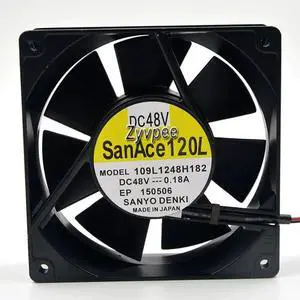 for SanAce 120L 109L1248H182 DC 48V 0.18A EP 150506 2 wires aluminum frame 12cm dc power fan