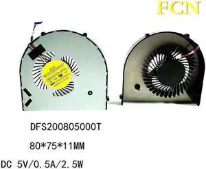 for For FG7A FG36 FG79 FCN DFS200805000T DC5V 0.5A 4 wires 4 pins cpu notebook cooler