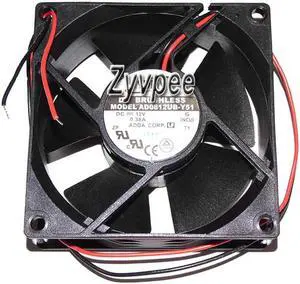 for 80mm 8032 AD0812UB-Y51 DC12V 0.38A 2 Wires 8CM Server Cooling