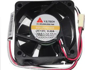 for Original Y.S.TECH 6025 60*25mm FD126025EB 12V 0.42A 3 Wires 3 Pins Case fan 6CM CPU coole