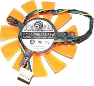 for Power Logic 55mm PLD06010B12HH 12V 0.4A 4 Wire 4 pins 32*39*43mm 11 orange blades vga fan graphics card cooler