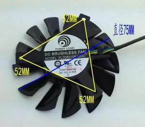 for Frameless Cooler of Power Logic PLD08010B12HH with 12V 0.35A 4-Wires 4 Pins Video Card fan
