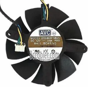for AVC DASB0815B2U Frameless 12V 0.6A 4 Wires 4 Pins VGA Fan graphics card cooler Blower