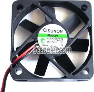 for 2 Pcs SUNON KDE1205PFV2 5010 magnetic bearing cooling fan with 12V 1.1W 0.09A 11CFM 2-Wires