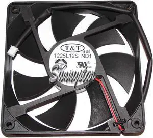 for Square Cooling fan of T&T 12025 1225L12S with 12V 0.4A 2-Wires 2 Pins Case fan