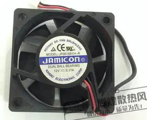 for JAMICON JF0615b1h--r JF0615b1h-r 12V 0.17A 6015 6CM 2-Balls bearing 2-Wires 2-Pins Cooling fan for case for JAMICON JF0615b1h--r JF0615b1h-r 12V 0.17A 6015 6CM 2-Balls bearing 2-Wires 2-Pins Cooling fan for case