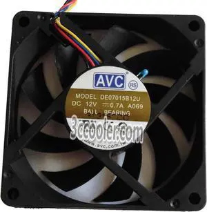 for AVC 70*15mm DC 12V 0.7A 7CM 4-Wires PWM Ball Bearing Cooling Fan for PC Case