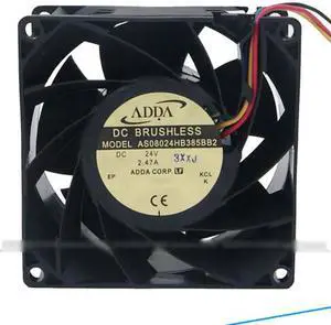 for ADDA 24V 8038 AS08024HB385BB2 Server Cooling fan with 2.47A Dual Balls Bearing 4 Wires