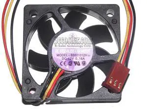 for Bi-Sonic BS501012H 50*10mm 12V 0.16A 3 Wire 3 Pins Case Fan 5CM cpu switch cooler