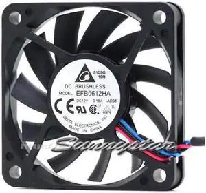 for Delta 60*10MM EFB0612HA 12V 0.18A 3 wires 3 Pins 6cm case fan, 6cm cpu cooler