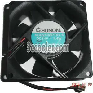 for Square Cooler of SUNON 80*25mm KDE2408PTB1-6 with 24V 3.4W 2-Wires inverter converter cooler