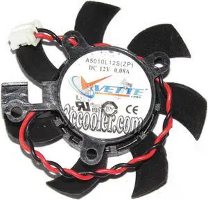 for VETTE A5010L12S 12V 0.08A 2 wires 2 pins frameless black vga fan HD4350 4550 graphics card cooler