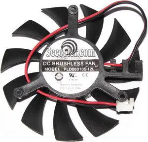 for Power Logic PLD06010S12L 12V 0.2A 2 wires 2 pins 11 blades vga fan graphics card cooler