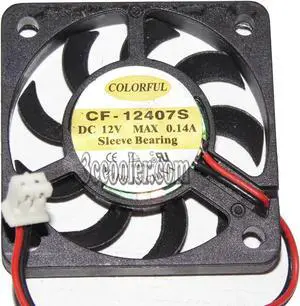 for Colorful 40mm*07mm CF-12407S 12V 0.14A 2 wires 2 Pins Inverter fan switch cooler