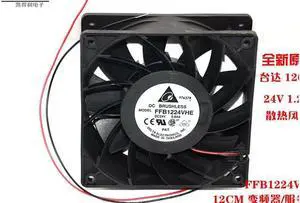 for Delta 12038 FFB1224VHE 12CM Axial Cooler With 24V 1.2A 2 WIres For Inverter,converter,Server