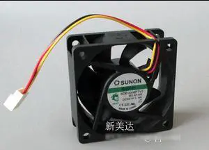 for Original SUNON 6025 KDE0506PTV2 MS.AF.GN Hydraulic bearing cooling fan with 5V 1.1W 60*60*25mm 3 Wires 3Pins Connector