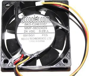 for Melco 6025 60*25mm MMF-06D24DS FC5 BKO-C2461H07 24V 0.09A 3 Wires 3 Pins Case fan 6CM inverter ABB fanuc yaskawa server cooler