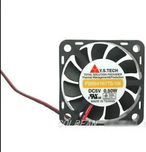 for Y.S TECH 4007 FD0541077S-1N DC Cooling fan with 5V 0.5W 6200RPM 29.5dBA 2 Wires 2Pins Connector