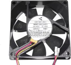 for Original Melco 8CM 80*25mm MMF-08C24ES RM1 CA1321-H01 24V 0.16A 3 Wires 3 Pins Inverter Fan for YASKAWA PLC ABB
