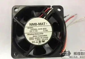 for NMB 2408NL-04W-B59 6020 12V 0.14A 6Cm 2-Balls Bearing 3-Wires For Projector,Case
