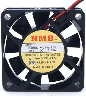 for NMB-MAT 6cm 2406D-M04W-2BL Brushless DC fan with 24V 0.15A 2 Wires