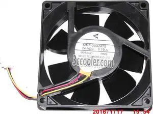for Original Melco 9CM 90*25mm MMF-09D24TS RM9 24V 0.19A 3 Wires 3 Pins Inverter Fan for YASKAWA PLC ABB