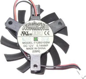 for EVERFLOW T126010SM 12V 0.14A 2 wires 2 pins MSI vga fan graphics card cooler