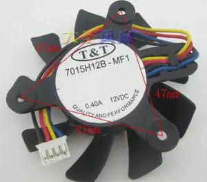 for T&T 7015H12B-MF1 Ball bearing Cooling Fan with 12V0.40A 4Wires 4 Pins Connector for video Card
