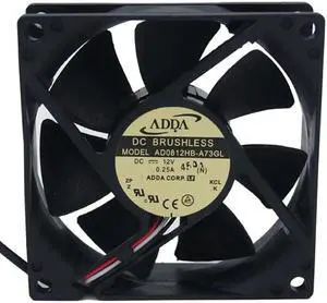 for ADDA 8025 AD0812HB-A73GL Dual Balls Bearing Cooling fan with 12V 0.25A 3 Wires