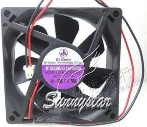 for Original Bi-sonic SP802512M-03 8025 Sleeve bearing Cooling fan with 12V 0.2A 2.4W 2700RPM 34CFM 80*80*25mm 2 Wires 2pins Connector for Original Bi-sonic SP802512M-03 8025 Sleeve bearing Cooling fan with 12V 0.2A 2.4W 2700RPM 34CFM 80*80*25mm 2 Wires 2pins Connector