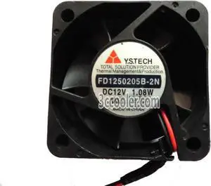 for Y.S. TECH 5cm 5020 FD1250205B-2N Dual Balls bearing Cooling fan with DC12V 1.08W2 Wires