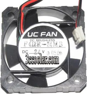 for UC FAN 4CM F412R-24MB Balls Bearing Axial Fan with DC24V 2 Wires 2Pins Connector