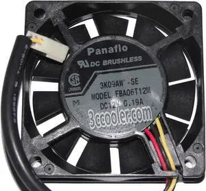 for Panaflo 6015 60*15mm FBA06T12M 3K09AW-SE 12V 0.19A 3 Wires 3 Pins Case fan 6CM inverter cooler server fan